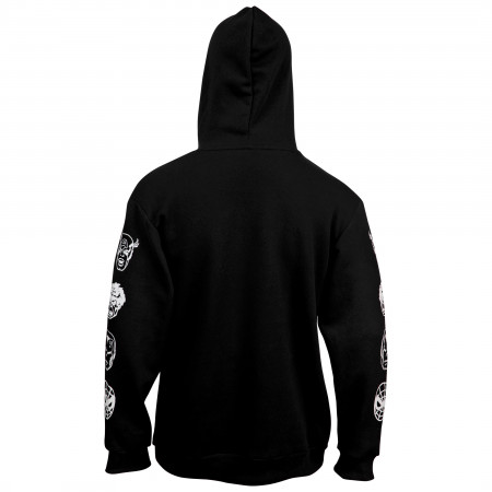 Marvel Brand Text Embroidery Hoodie With Character Sleeve Prints